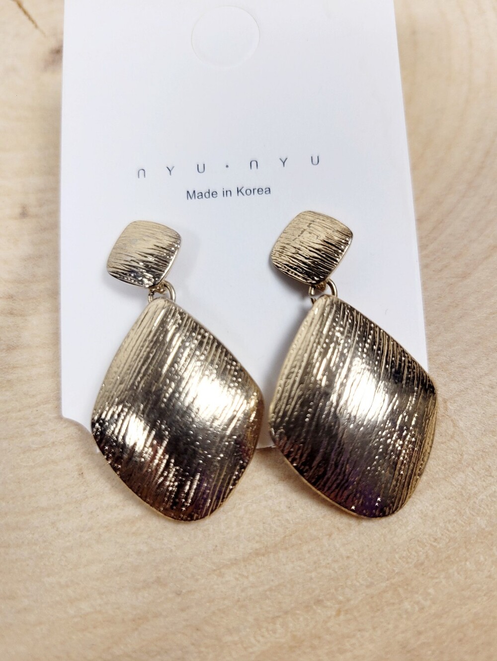 Brand New Gold Tone Double Drop Dangle Earrings